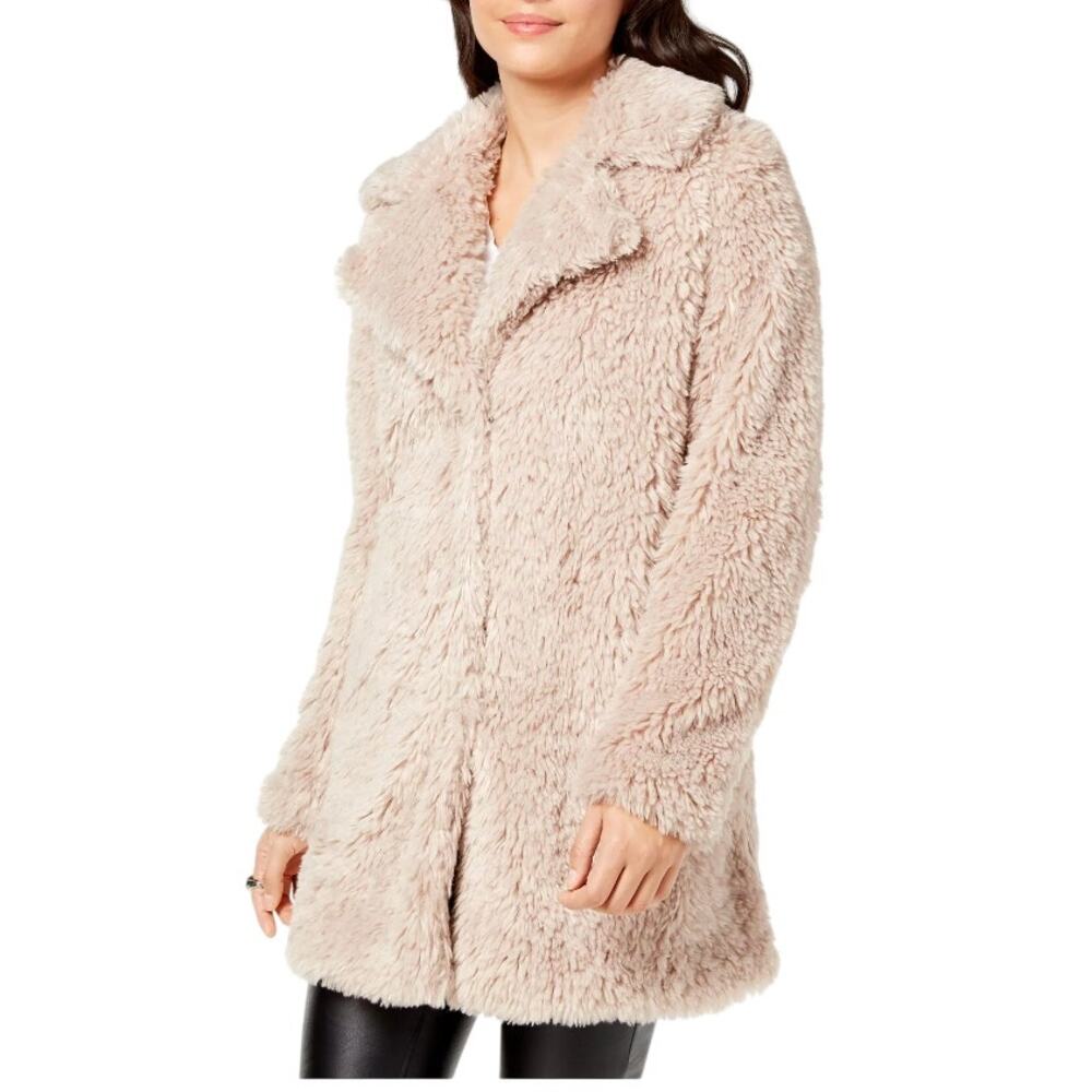 I.N.C. International Concepts Faux Fur Teddy Coat  Medium White Ivory